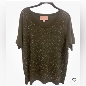 Philosophy Elegant Black Scalloped Women's Top